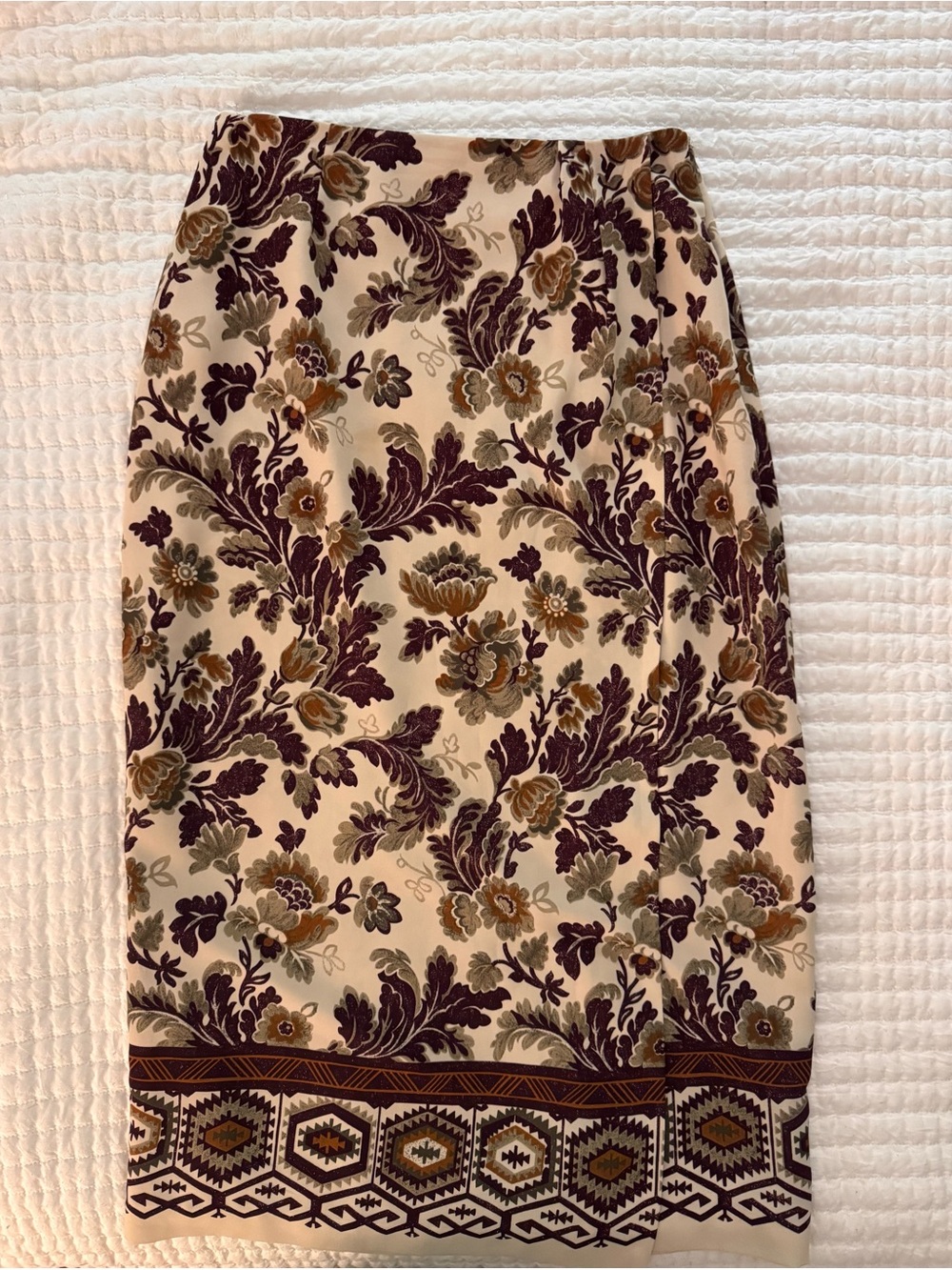 Vintage Chaus floral wrap midi skirt- Size 12